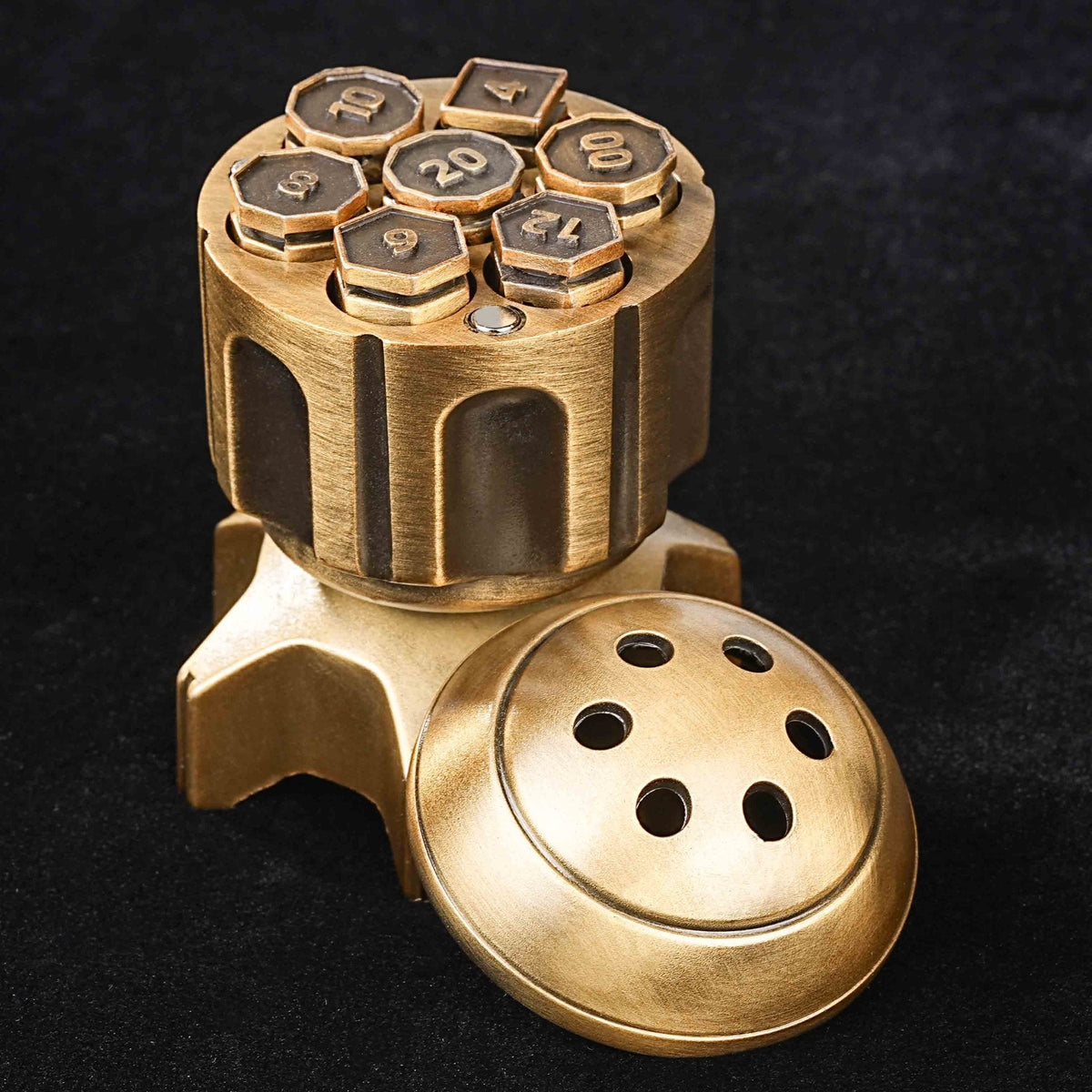 Rocket Launcher Dice Box – Metal – Cool Rocket Launcher Dice Box + Unique Metal Polyhedron DND Bullet Dice Set