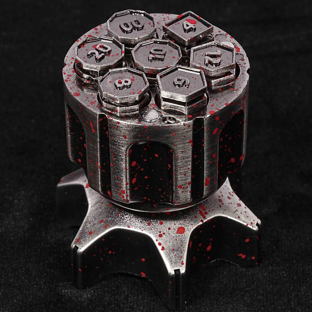 Rocket Launcher Dice Box – Metal – Cool Rocket Launcher Dice Box + Unique Metal Polyhedron DND Bullet Dice Set