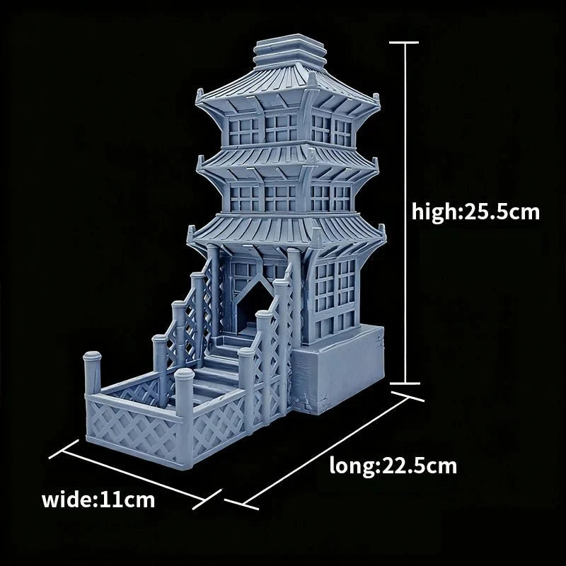 Rolling Beijing Dice Tower – 3D printed Beijing Dice Tower foldable desktop multi - layer tower building model DND dice