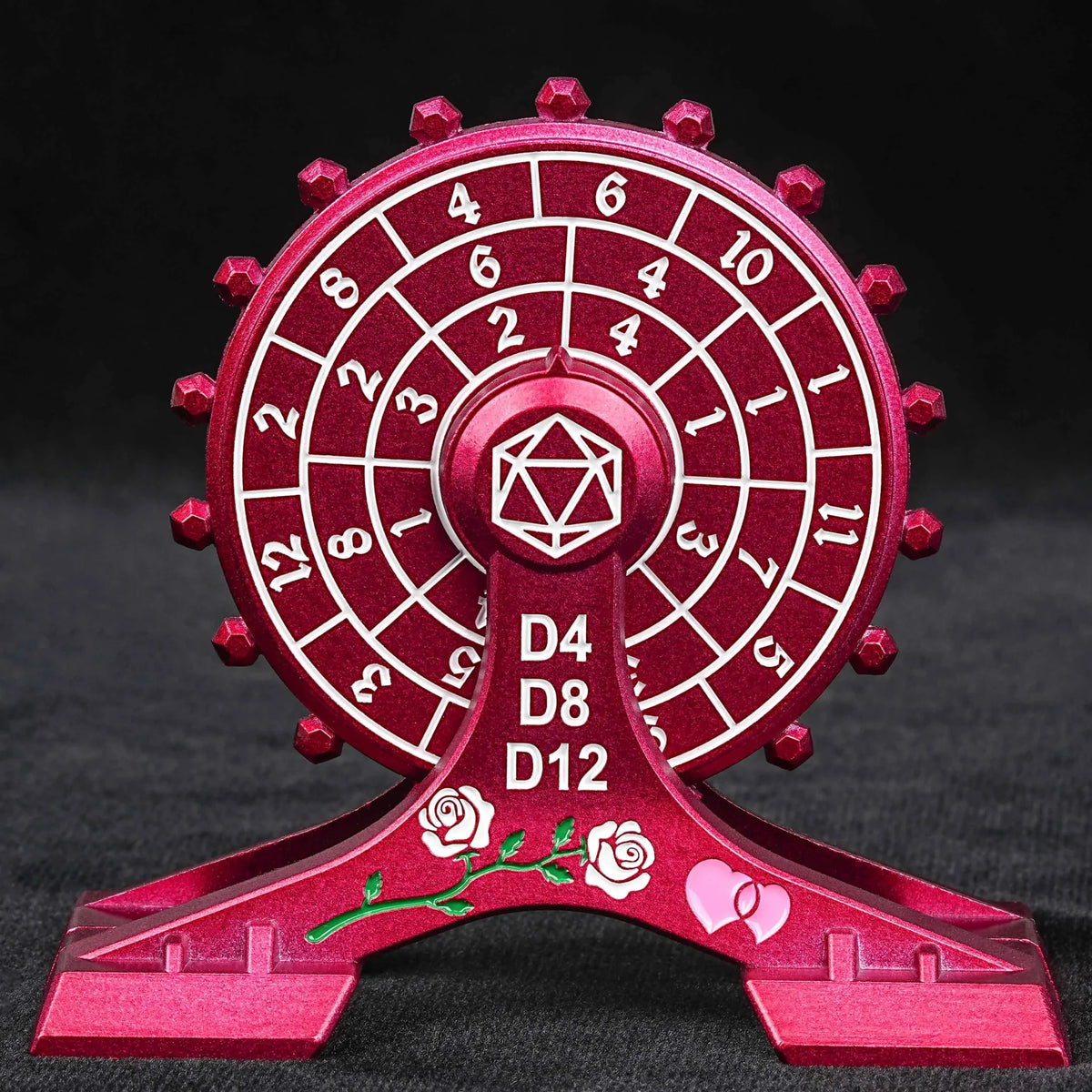 Rose Ferris Metal Spinner Dice Set – Metal DND Dice Spinner: Rose Love Ferris Wheel Spinning Dice