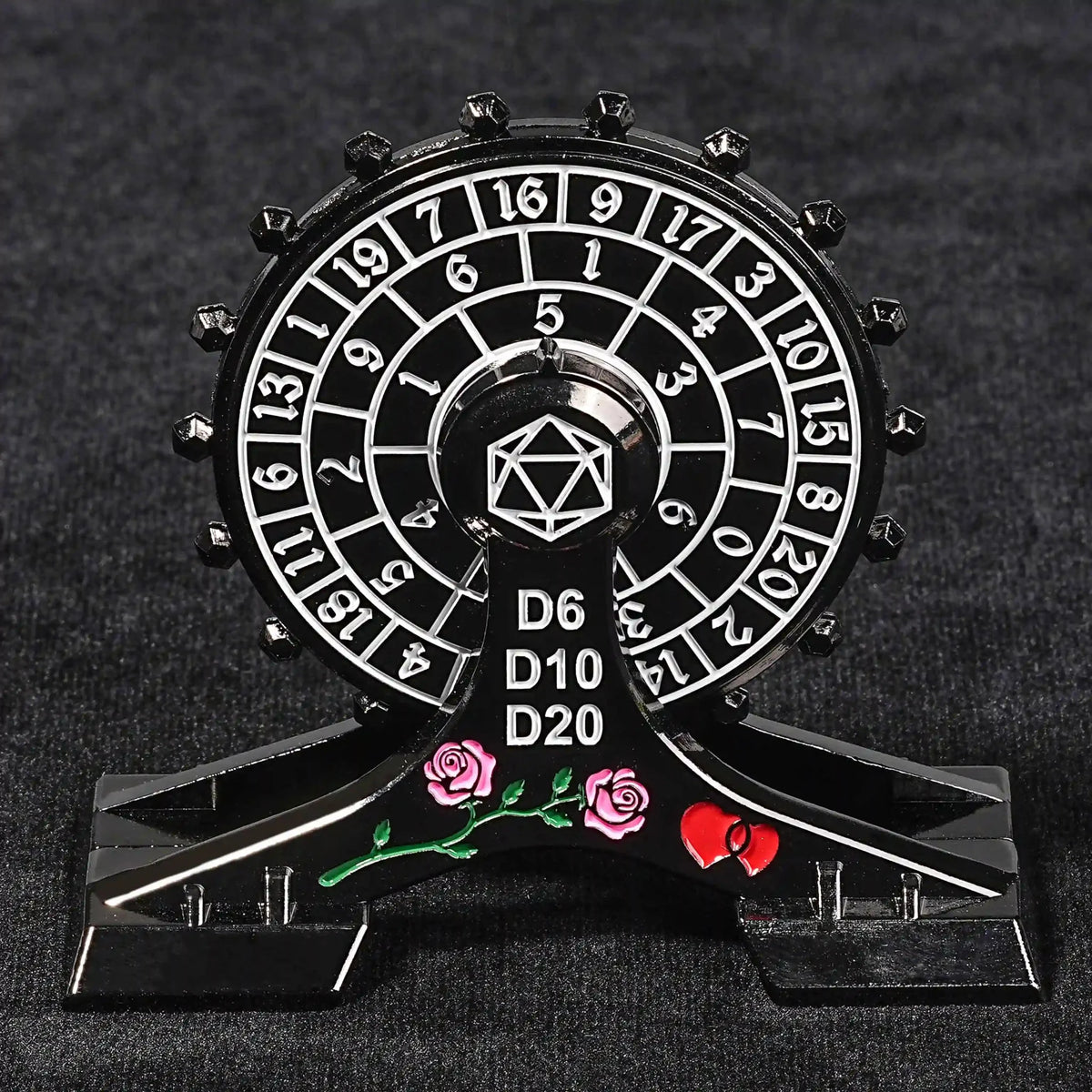 Rose Ferris Metal Spinner Dice Set – Metal DND Dice Spinner: Rose Love Ferris Wheel Spinning Dice