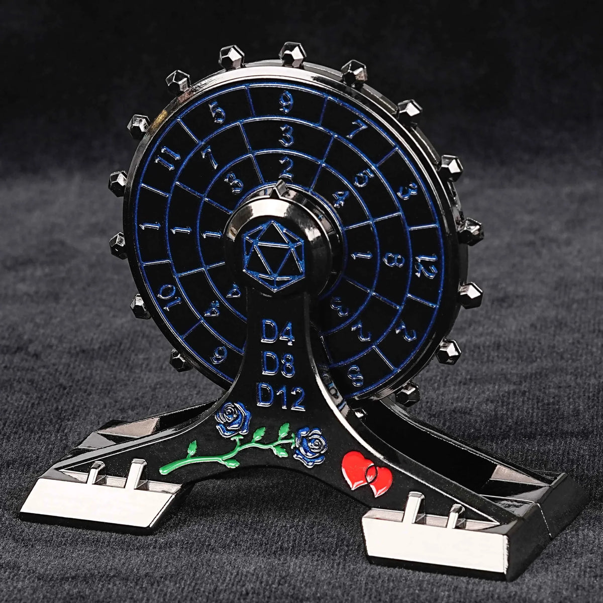 Rose Ferris Metal Spinner Dice Set – Metal DND Dice Spinner: Rose Love Ferris Wheel Spinning Dice