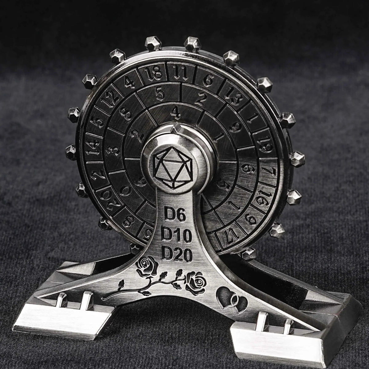 Rose Ferris Metal Spinner Dice Set – Metal DND Dice Spinner: Rose Love Ferris Wheel Spinning Dice