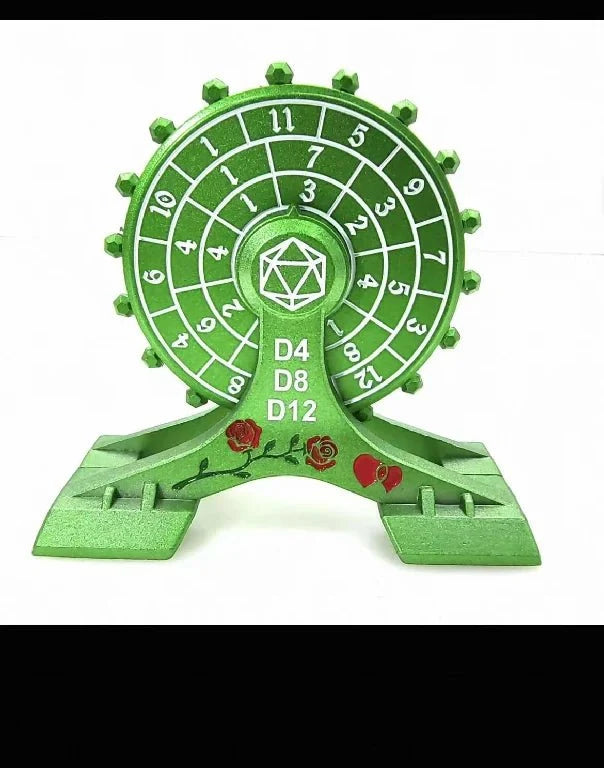 Rose Ferris Metal Spinner Dice Set – Metal DND Dice Spinner: Rose Love Ferris Wheel Spinning Dice