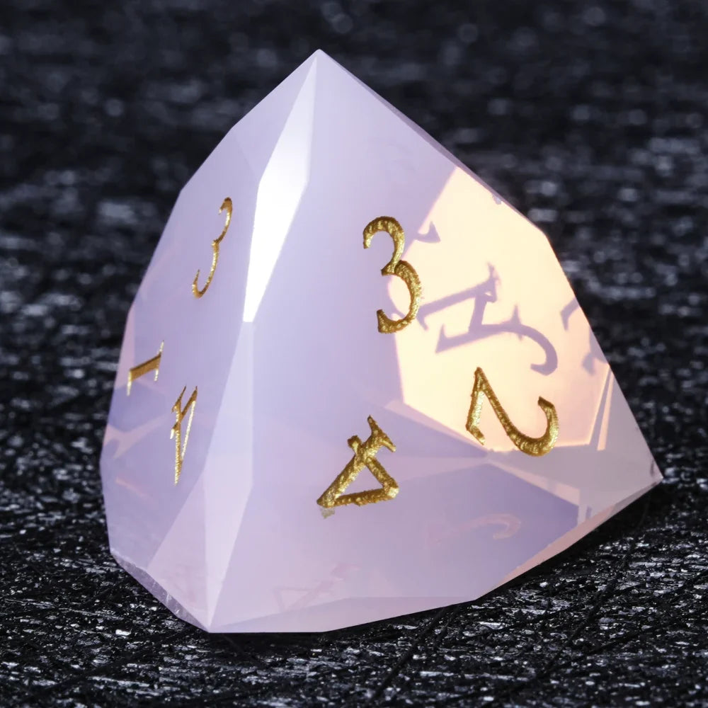 Rose Quartz Gemstone DND Dice Set – alternate product view