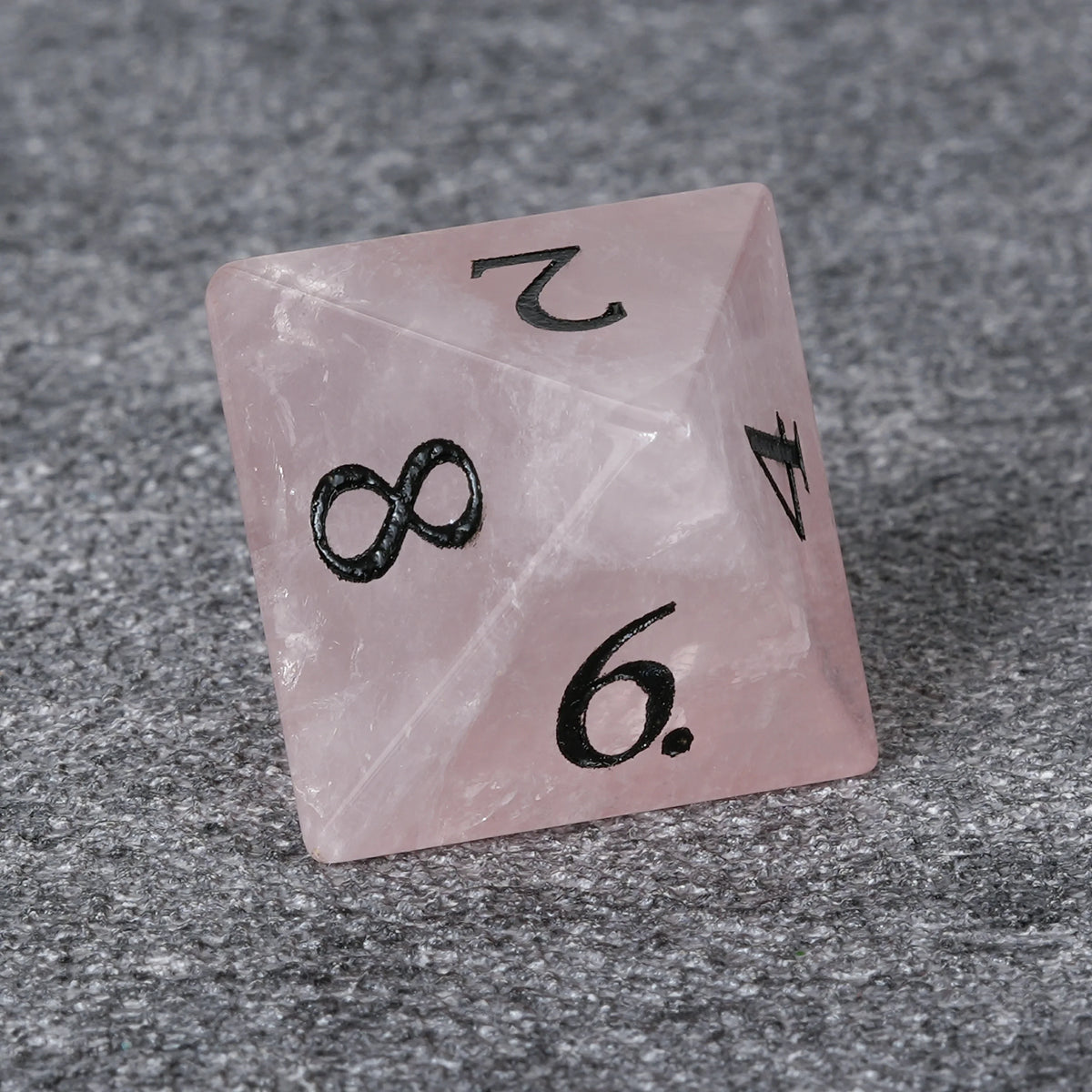 Rose Quartz Natural Stone DND Dice Set – alternate product view