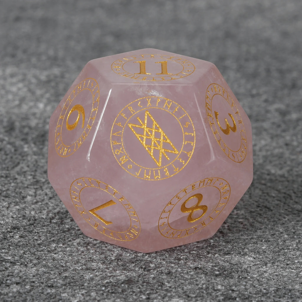 Rose Quartz Natural Stone RPG Dice Set – alternate product view