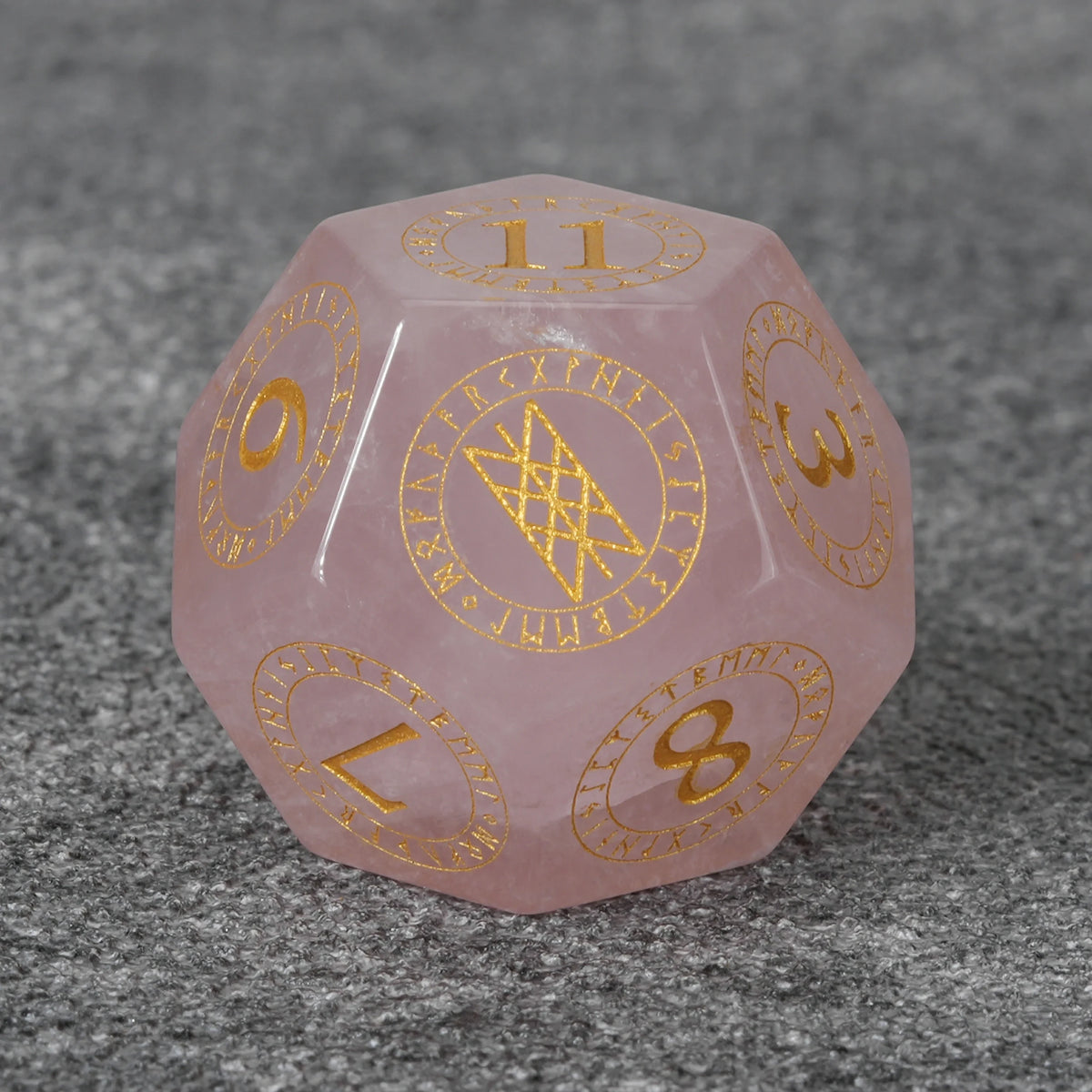 Rose Quartz Natural Stone RPG Dice Set – alternate product view