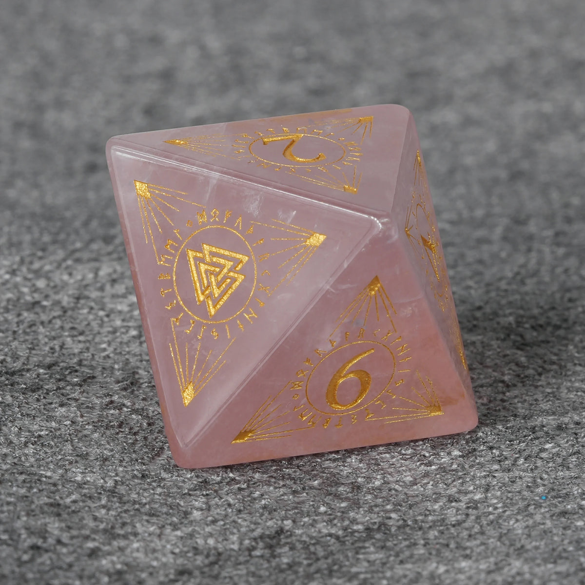 Rose Quartz Natural Stone RPG Dice Set – alternate product view