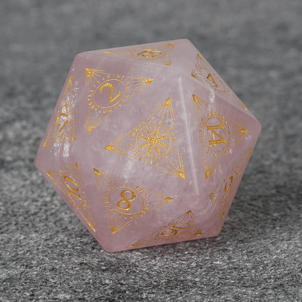 Rose Quartz Natural Stone RPG Dice Set – alternate product view