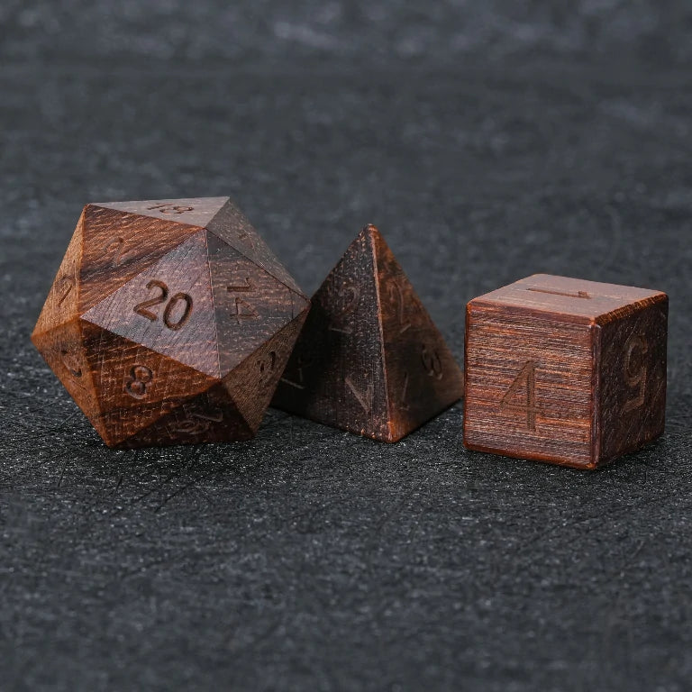 Sandalwood Acrylic DND Dice Set – Purple Sandalwood DND D20 Dice、D6 dice and D4 dice
