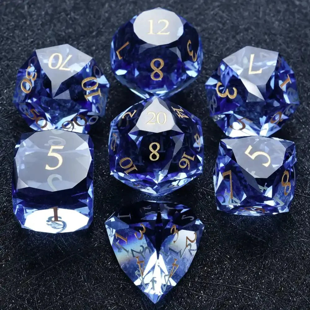 Sapphire Multi Gemstone DND Dice Set – DND Dice - Sapphire Multi - Sided Dice Set