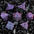 Saucer Mechanical Metal DND Dice Set – Disc Element Solid Metal DND Dice Set Gradient Purple Blue