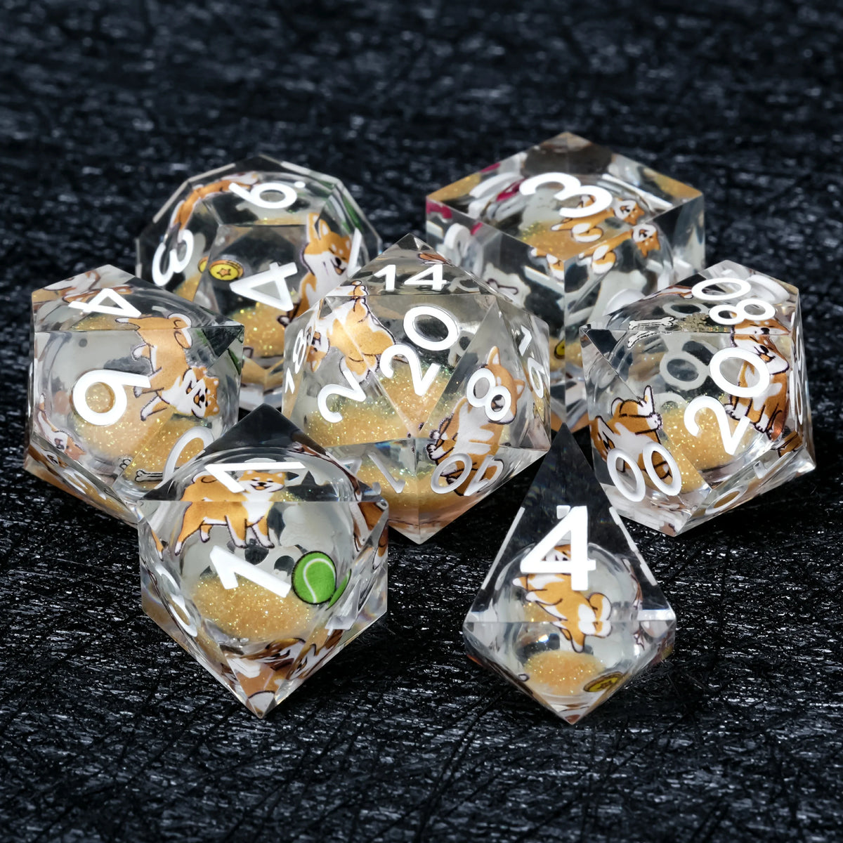 Shiba Inu Liquid Core Dice Set