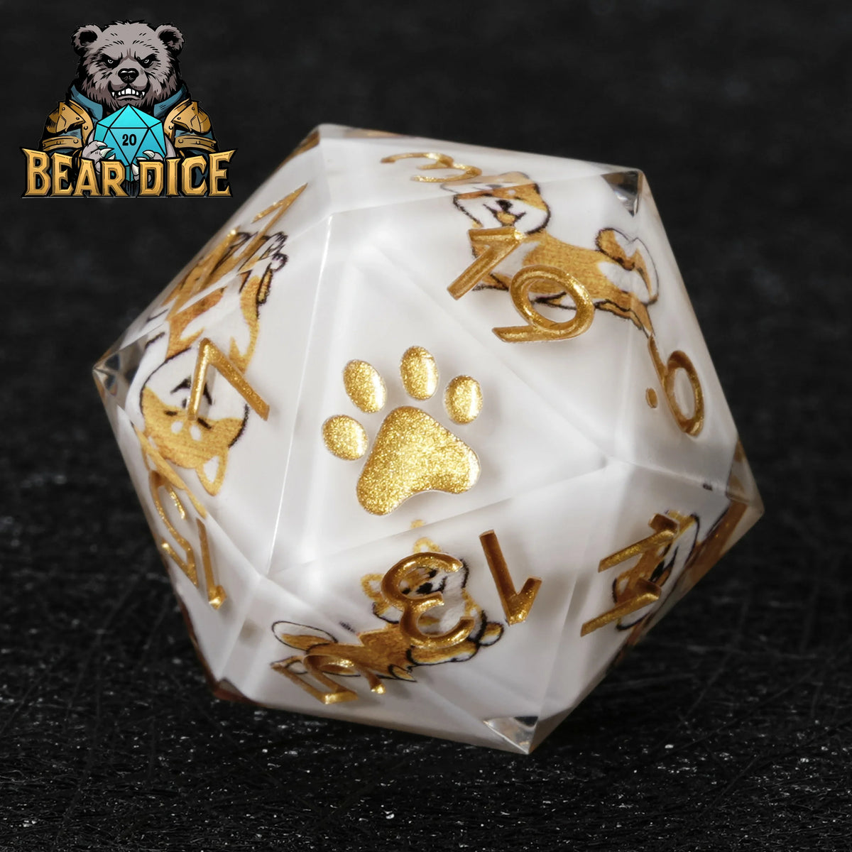 Shiba Inu Resin D20 Die – alternate product view