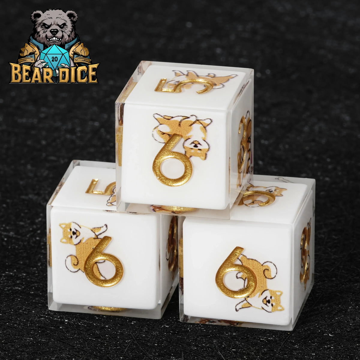 Shiba Inu Resin D6 Dice Set – Cute