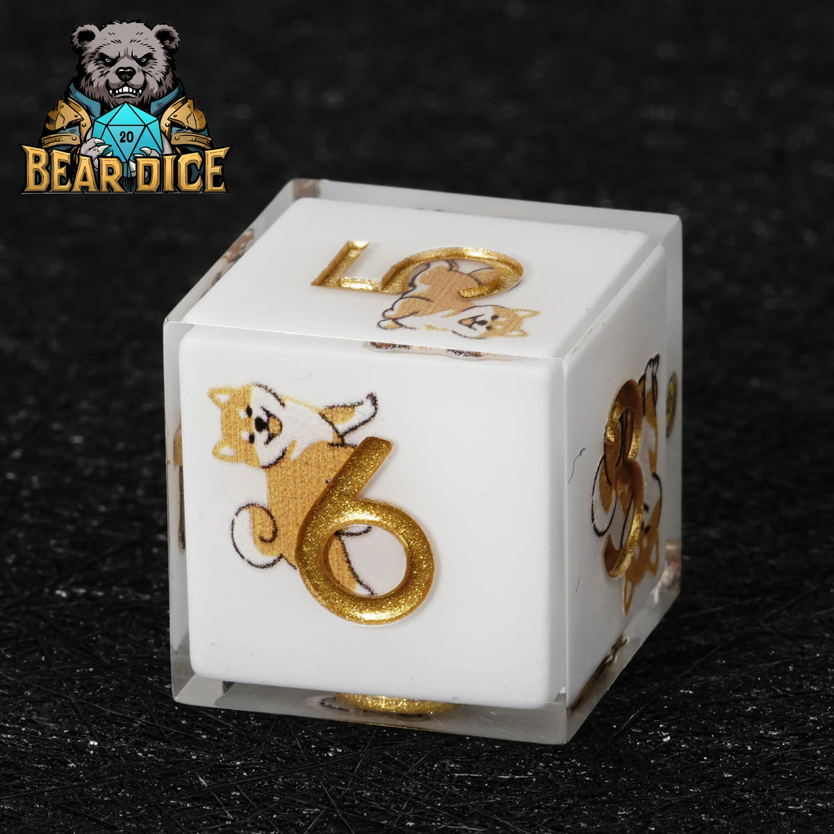 Shiba Inu Resin D6 Dice Set – Cute – alternate product view