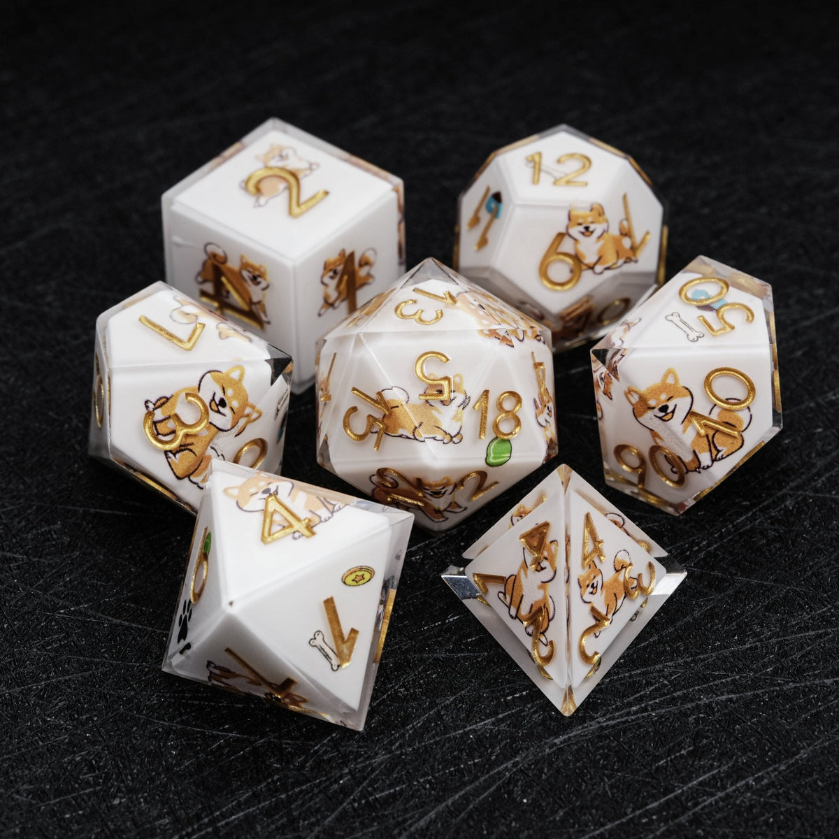 Shiba Inu Resin D6 Dice Set – Cute – Kickstarter Dice – Canine Legends Shiba Inu Resin DND Dice Set | Lucky Guardian