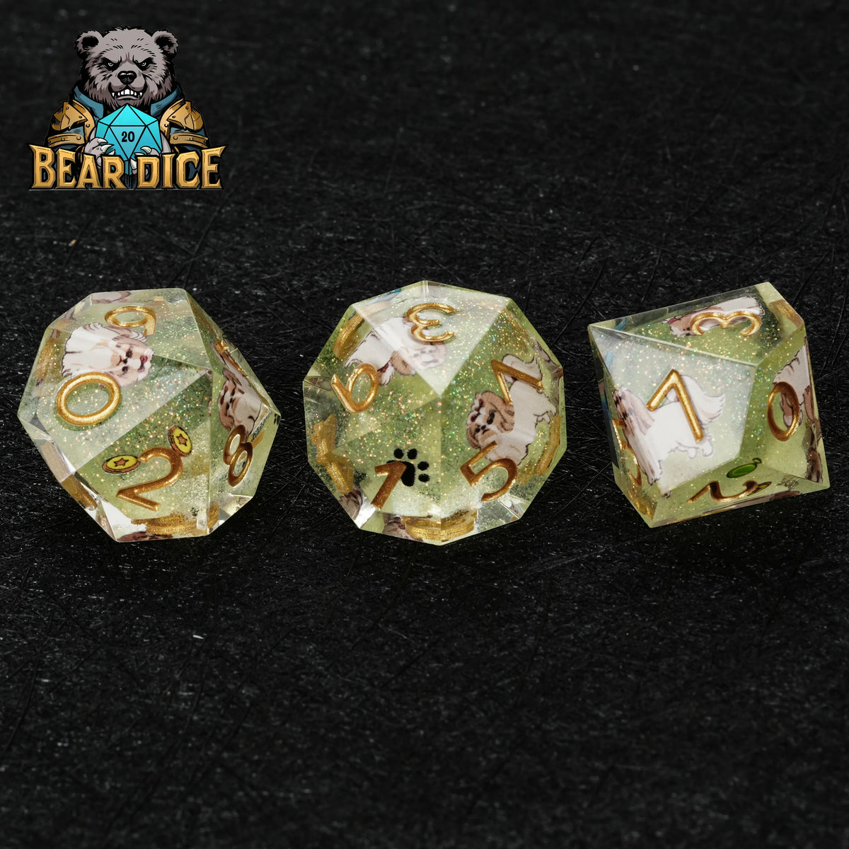 Shih Tzu Resin D10 Dice – Glitter – alternate product view