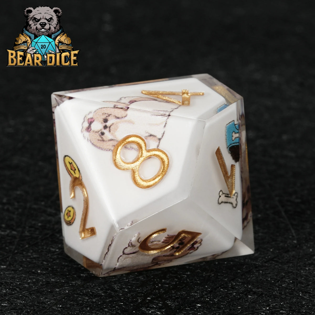 Shih Tzu Resin D10 Dice Set – alternate product view