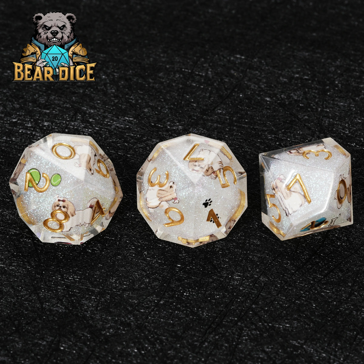 Shih Tzu Resin D10 Dice Set – alternate product view