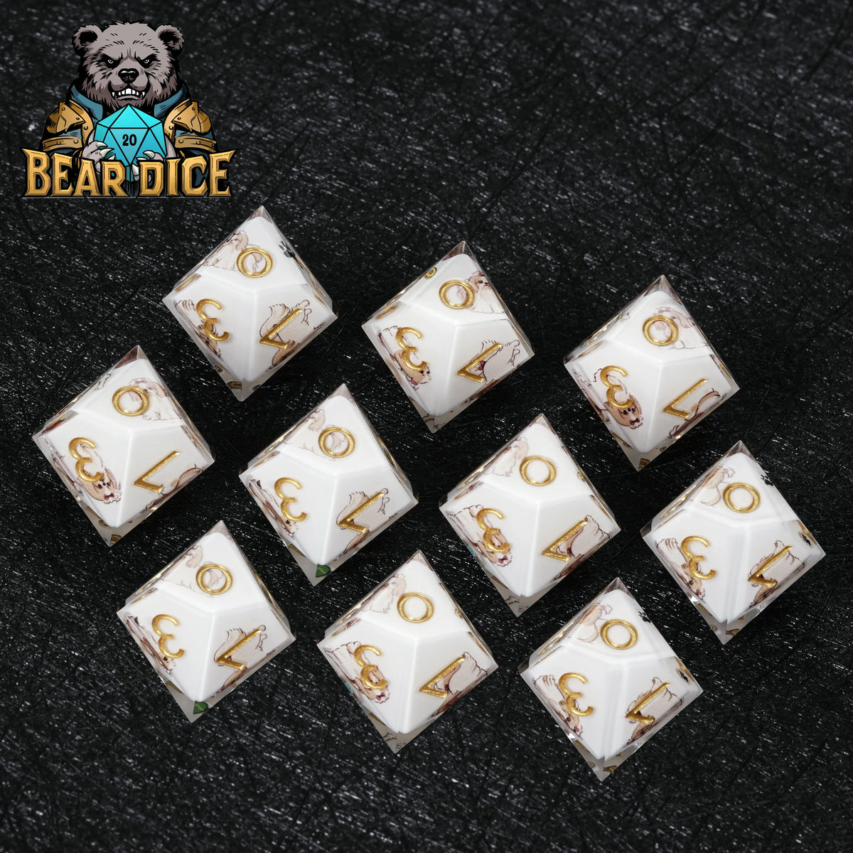Shih Tzu Resin D10 Dice Set – alternate product view