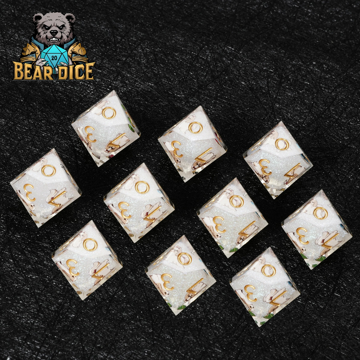 Shih Tzu Resin D10 Dice Set
