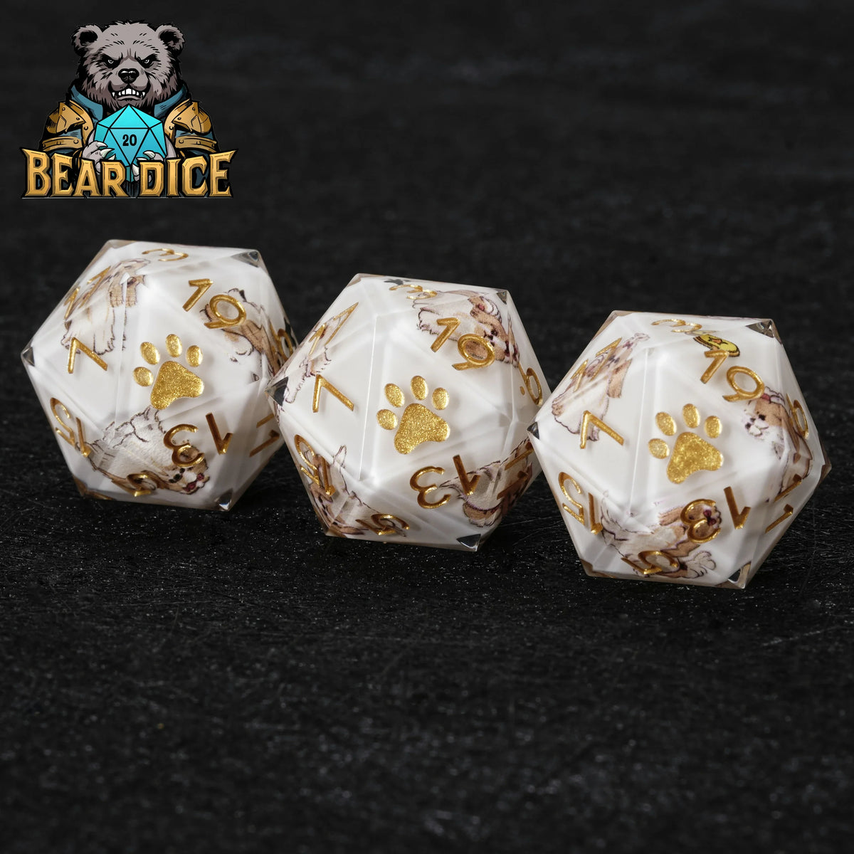 Shih Tzu Resin D20 Dice Set