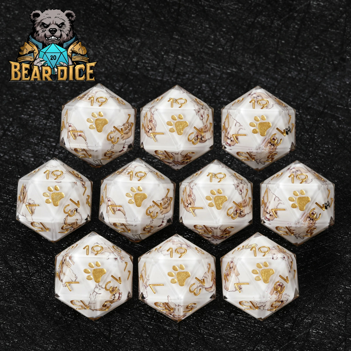Shih Tzu Resin D20 Dice Set – alternate product view