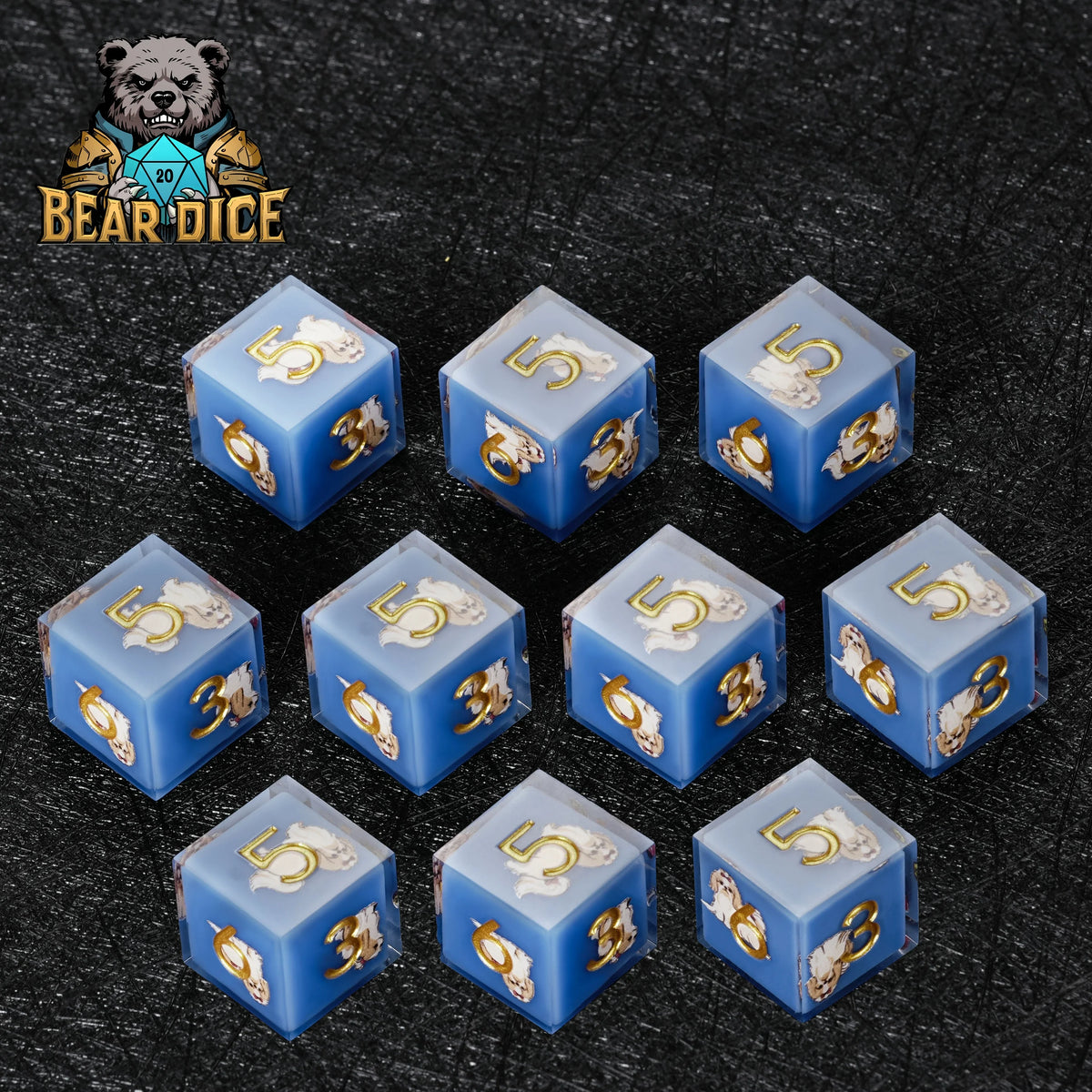 Shih Tzu Resin D6 Dice