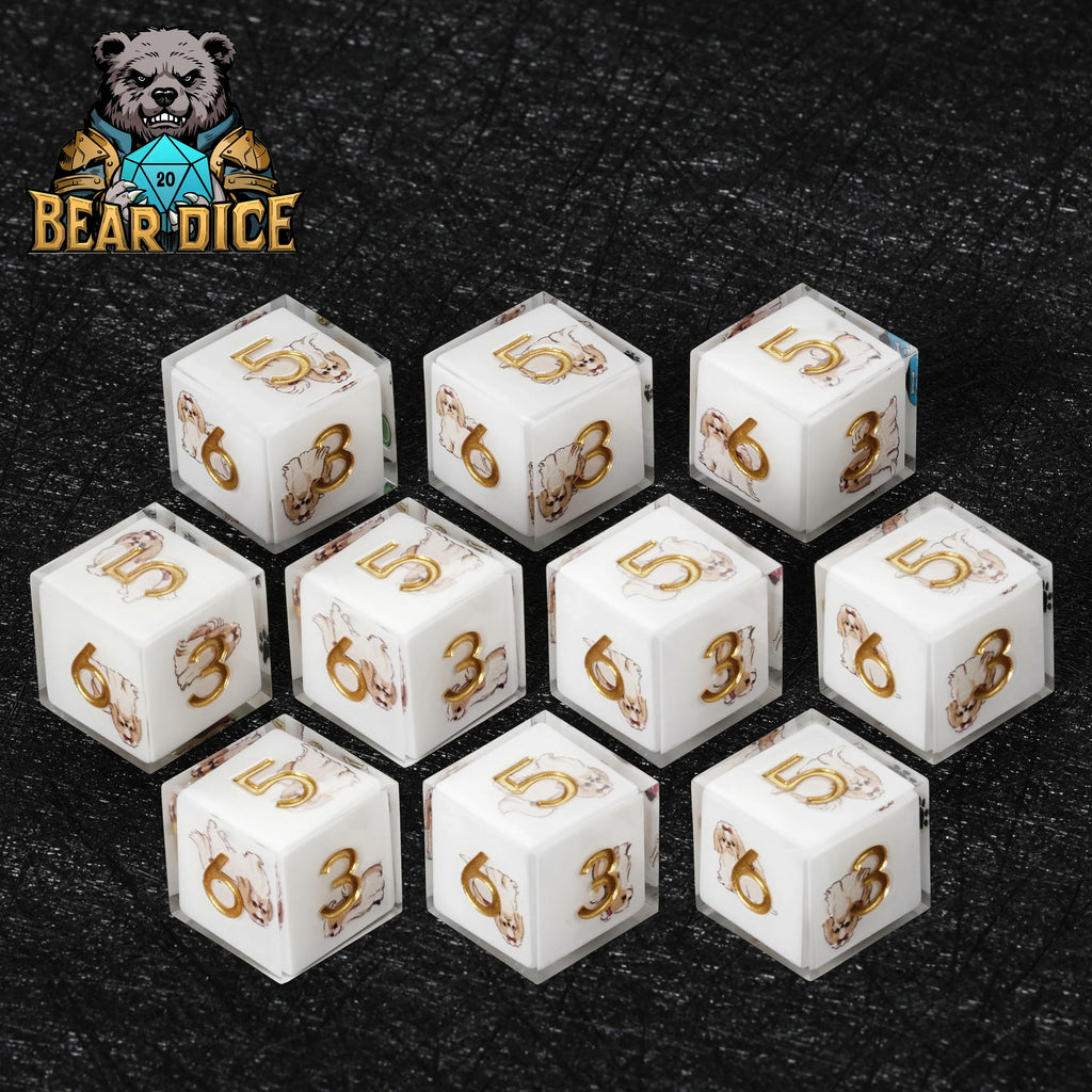 Shih Tzu Resin D6 Dice Set – Cute Dog Die – alternate product view