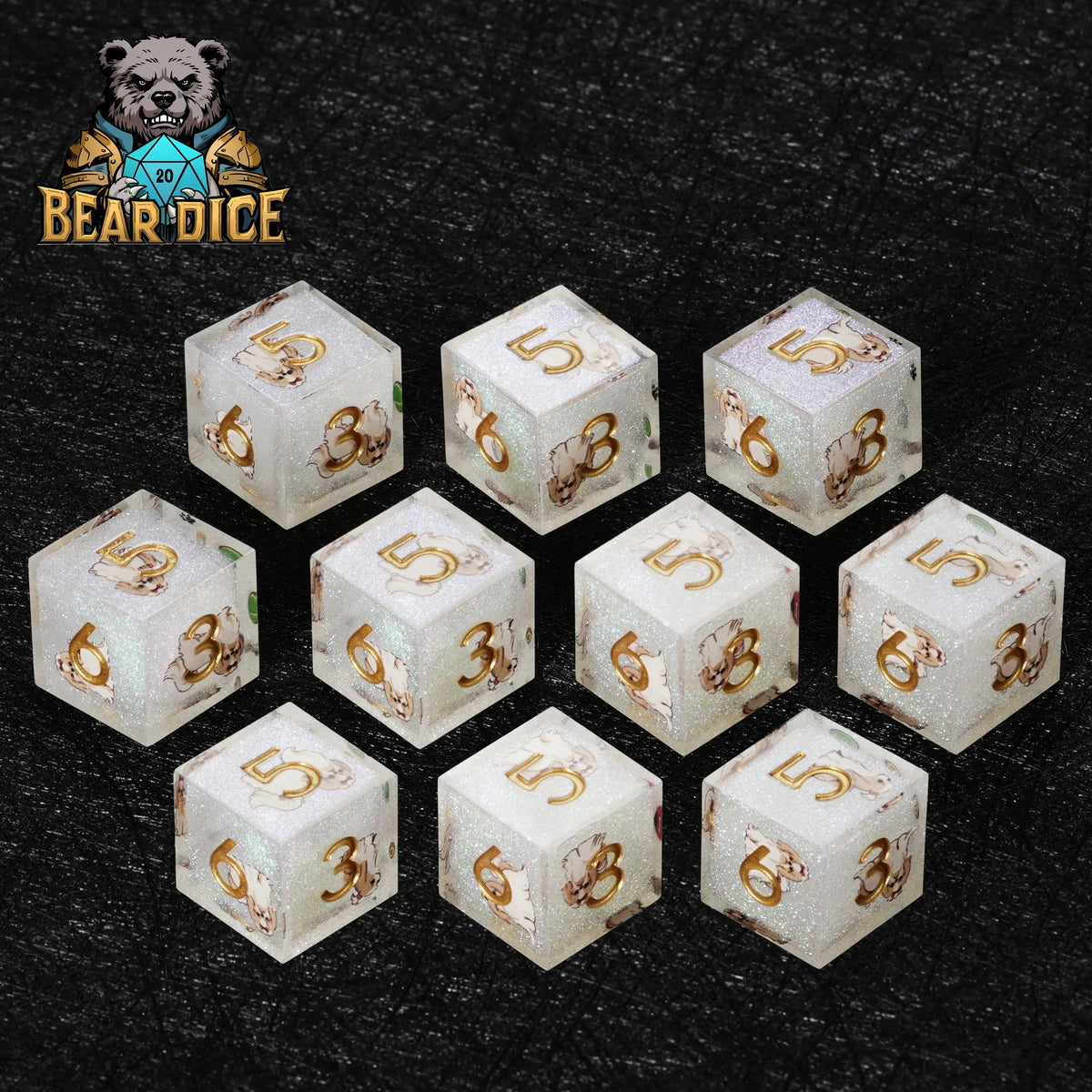 Shih Tzu Resin D6 Dice Set – Cute Dog Die – alternate product view