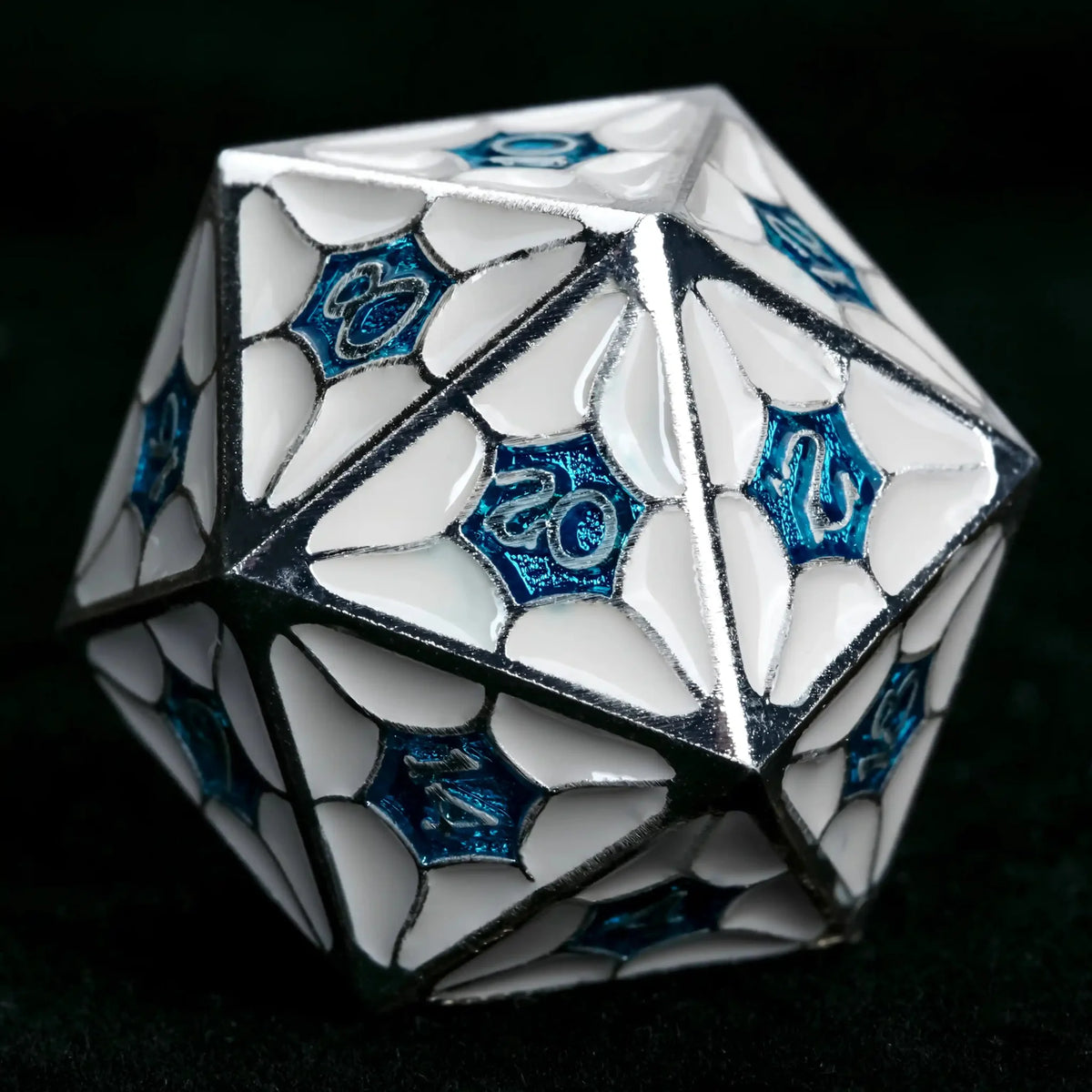 Interstellar Series Metal DND Dice Set – Silver metallic StarCraft DND D20 dice