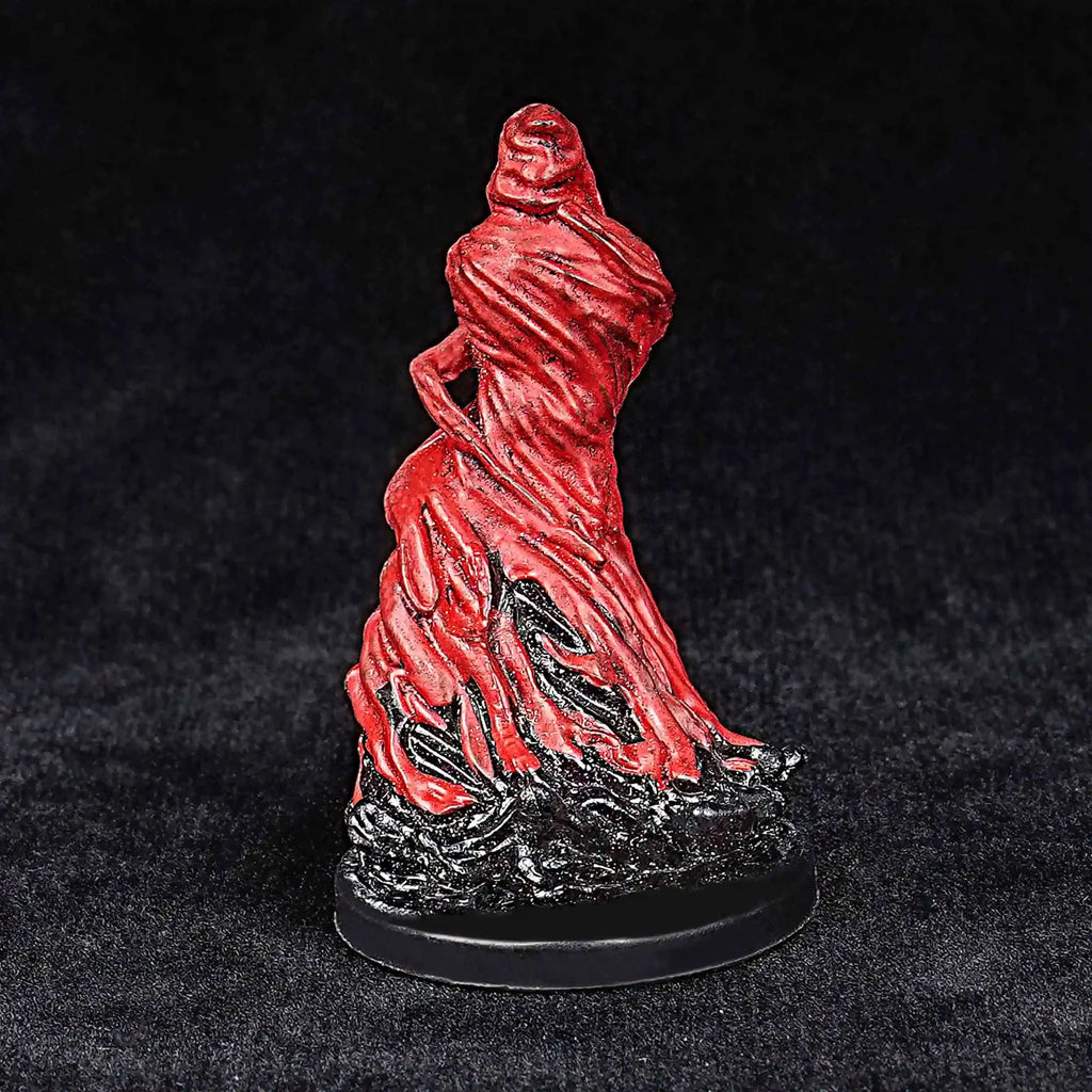 Skeleton RPG Miniature – 3D-Printed Tabletop Model – Flame Robe – 3D Printed Red Flame Robe Ghost Skeleton RPG Mini