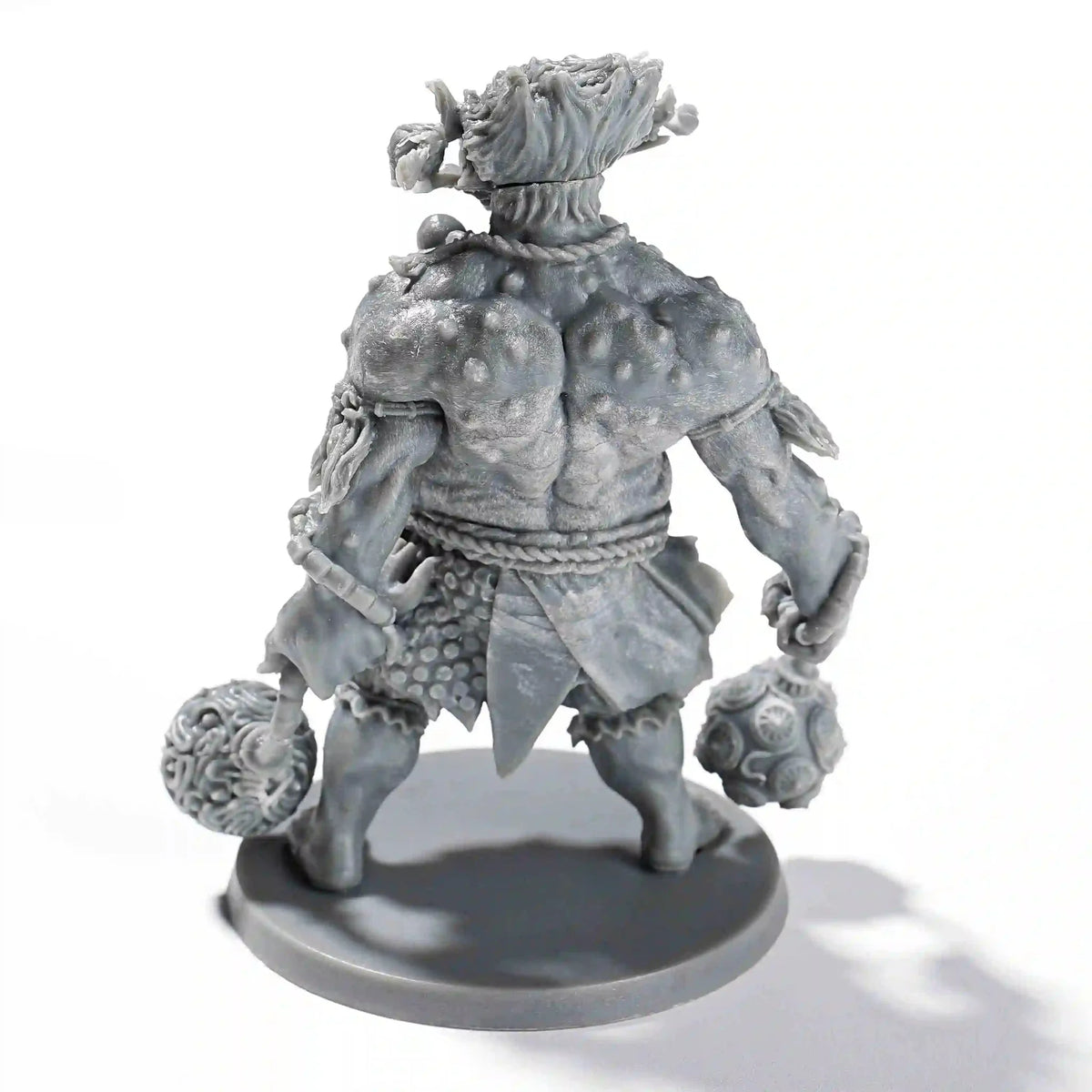 Skeleton RPG Miniature – Tabletop Model – 3D printed RPG skull dual-bola Hercules model shown from the back, with a