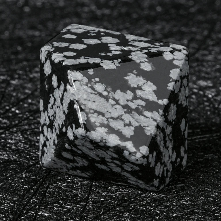 Snowflake Obsidian Gemstone RPG Dice Set – alternate product view