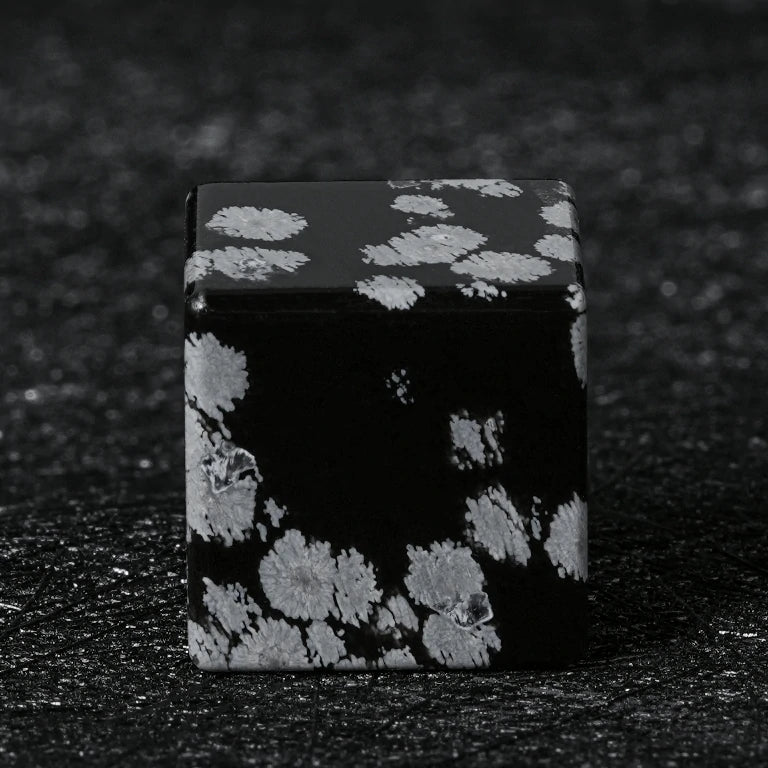 Snowflake Obsidian Gemstone RPG Dice Set – alternate product view