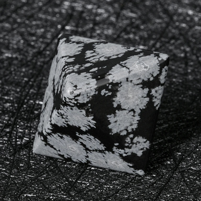 Snowflake Obsidian Gemstone RPG Dice Set – alternate product view