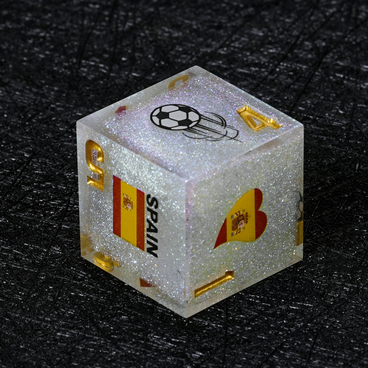 Soccer Resin Dice Set – Spain Glitter – alternate product view