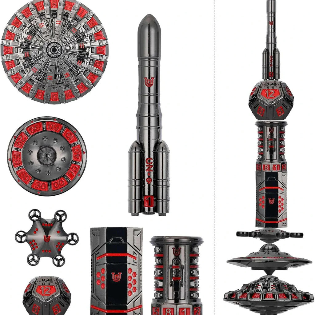 Space Rocket Metal RPG Dice Set