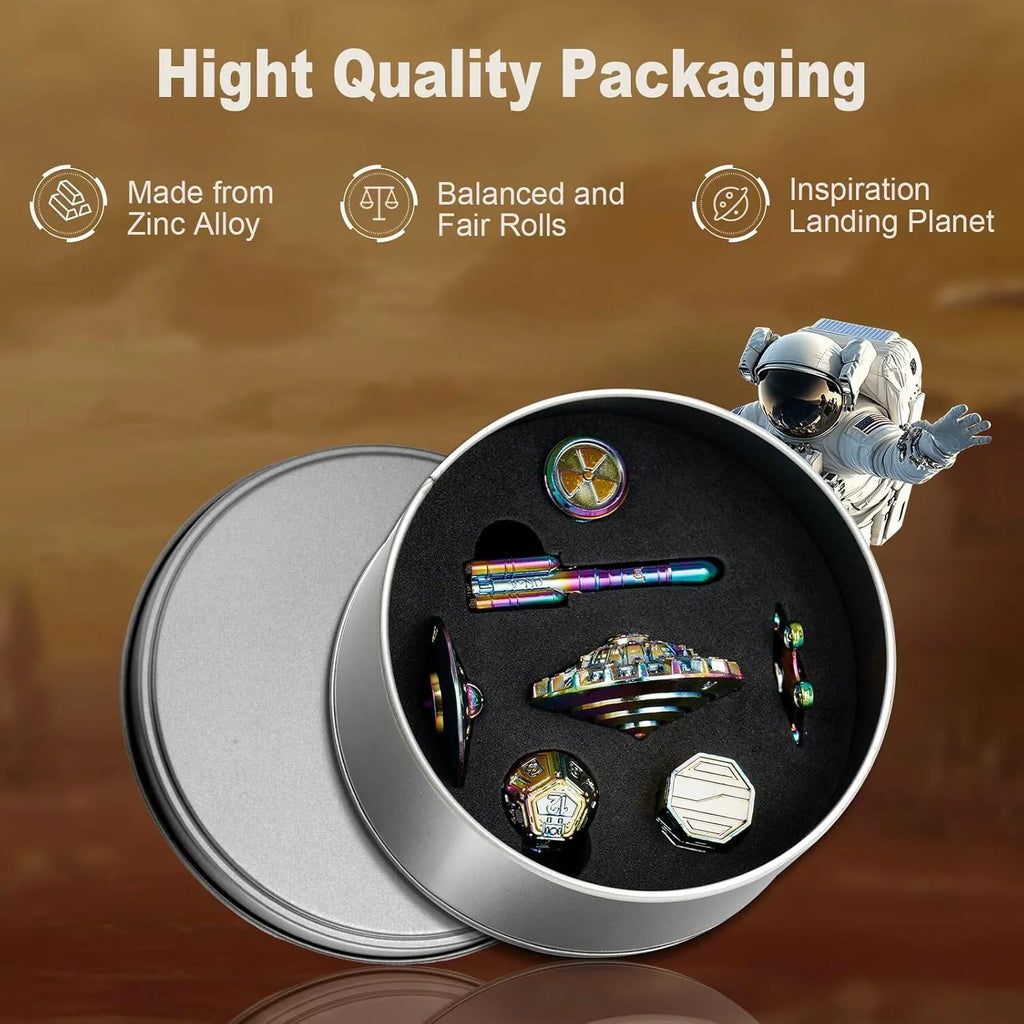 Space Rocket Metal RPG Dice Set – alternate product view