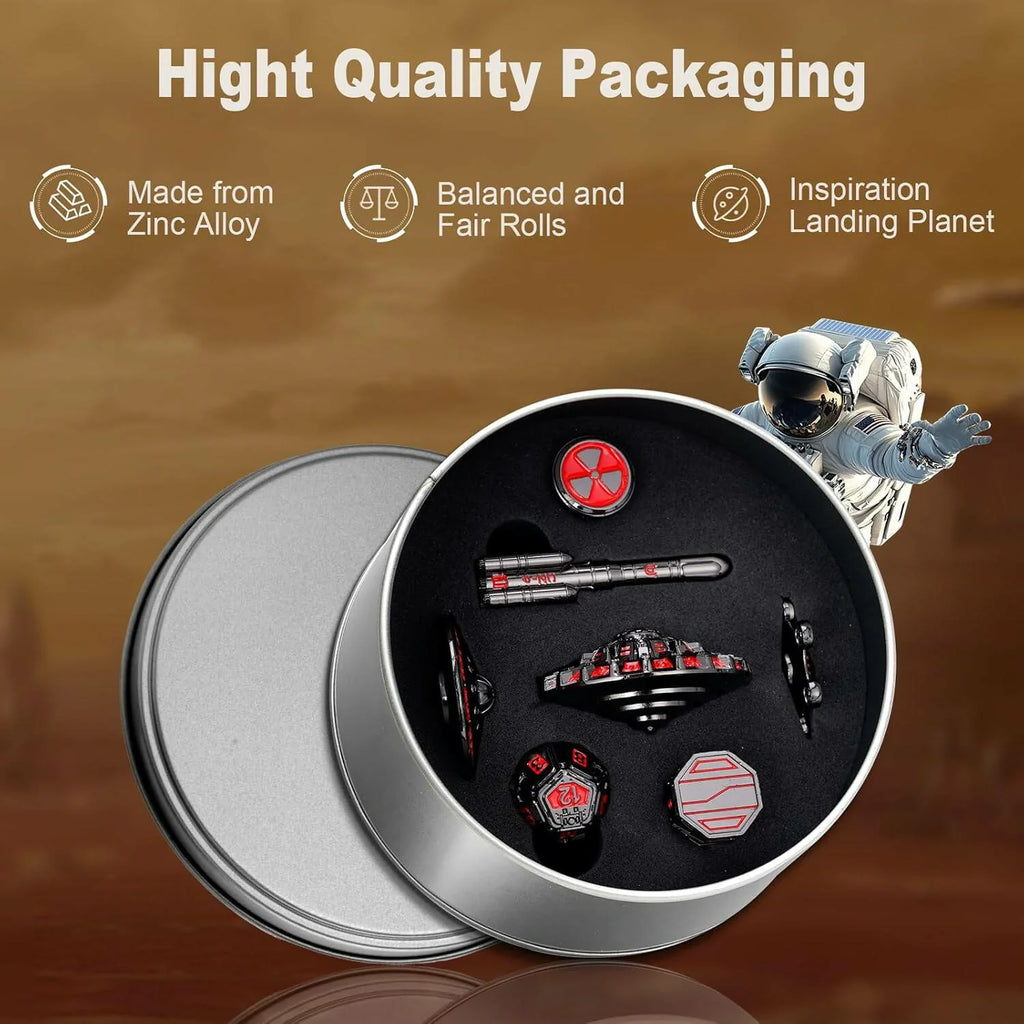 Space Rocket Metal RPG Dice Set – alternate product view