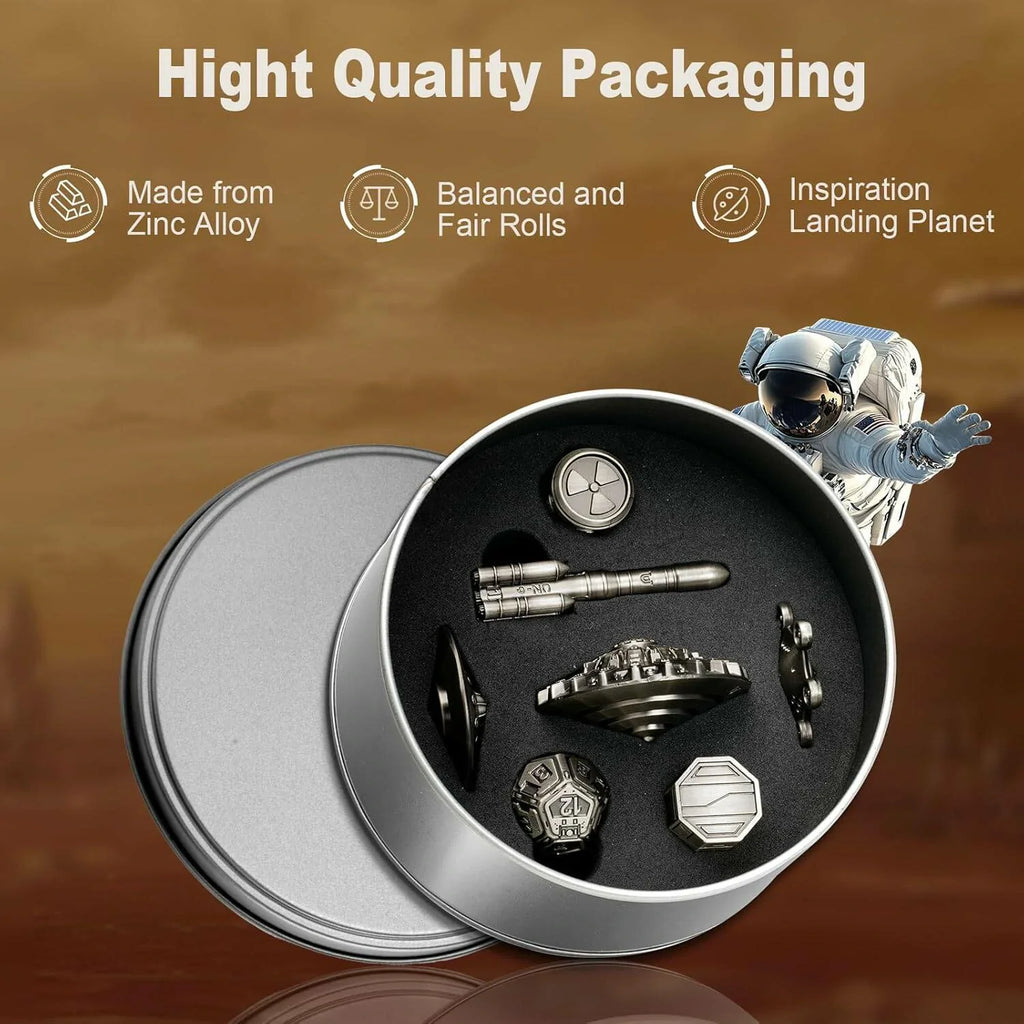 Space Rocket Metal RPG Dice Set – alternate product view