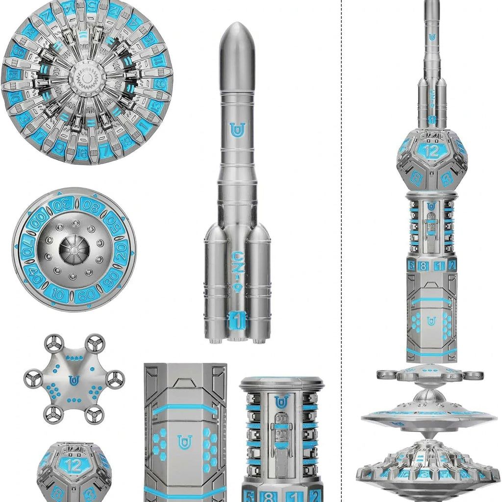 Space Rocket Metal RPG Dice Set – alternate product view