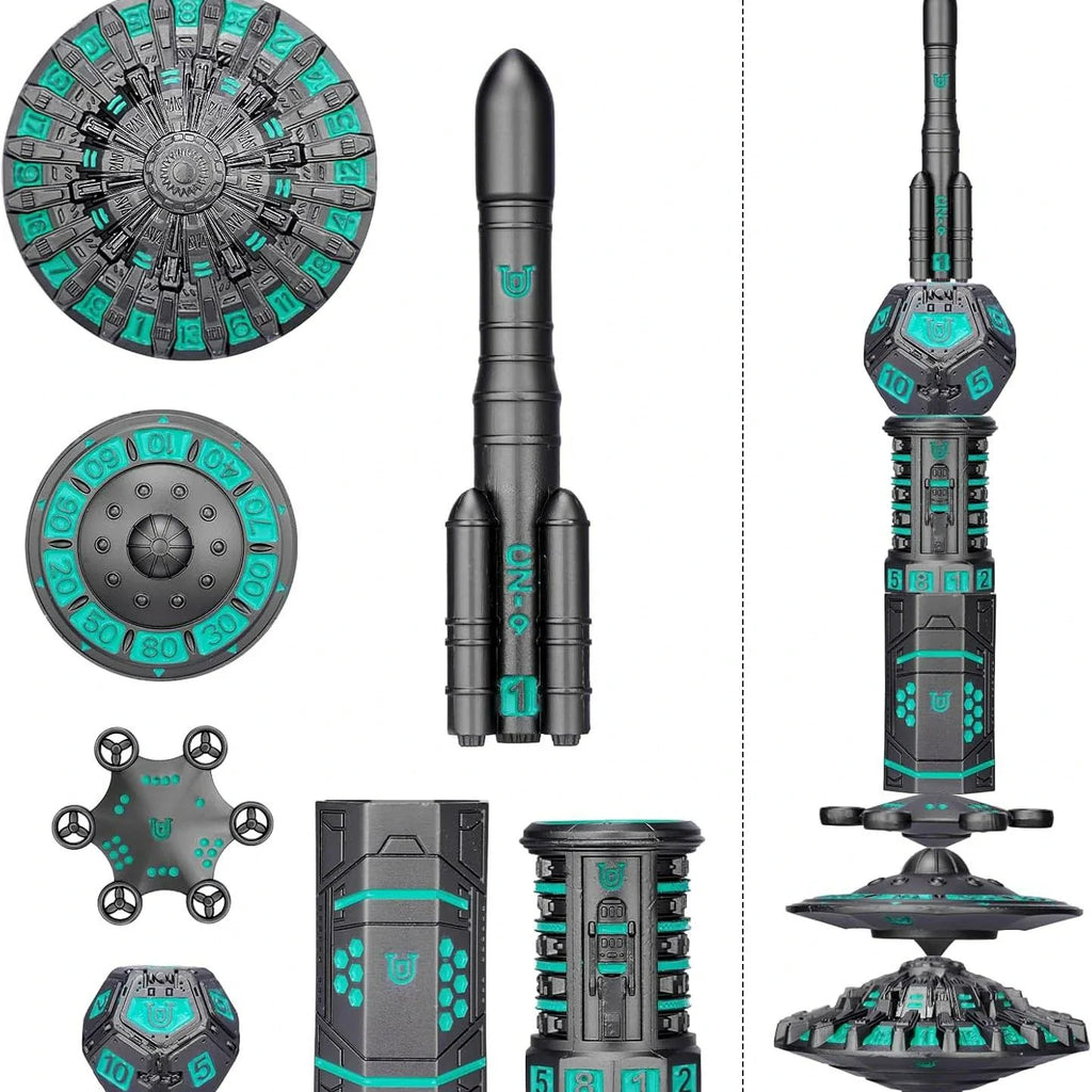 Space Rocket Metal RPG Dice Set – alternate product view
