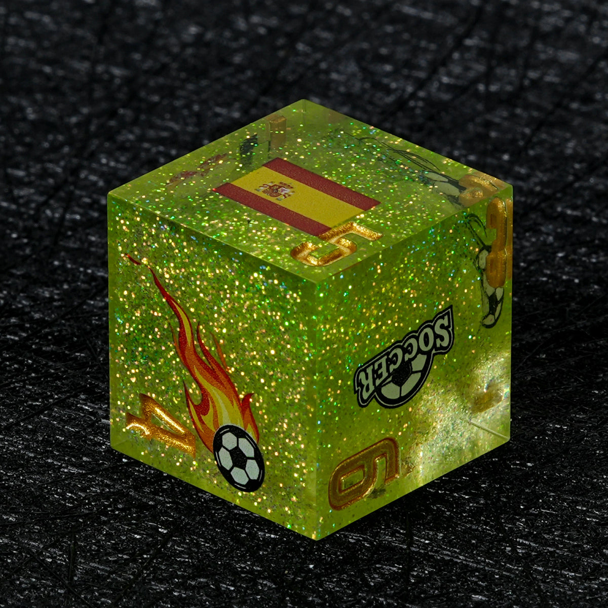 Spain Soccer Resin RPG Dice Set – Glitter – World Cup – alternate product view