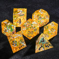 Sparkling Destiny Resin RPG Dice Set – Yellow Resin Solid Sparkling Destiny Dice Set