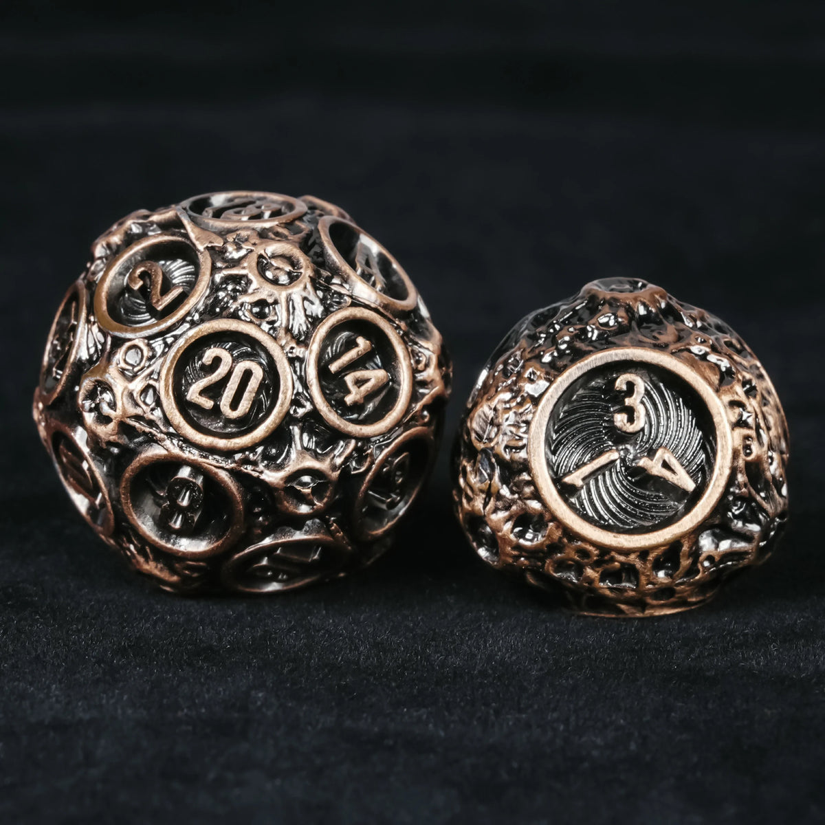Spherical Planet Metal DND Dice Set – alternate product view