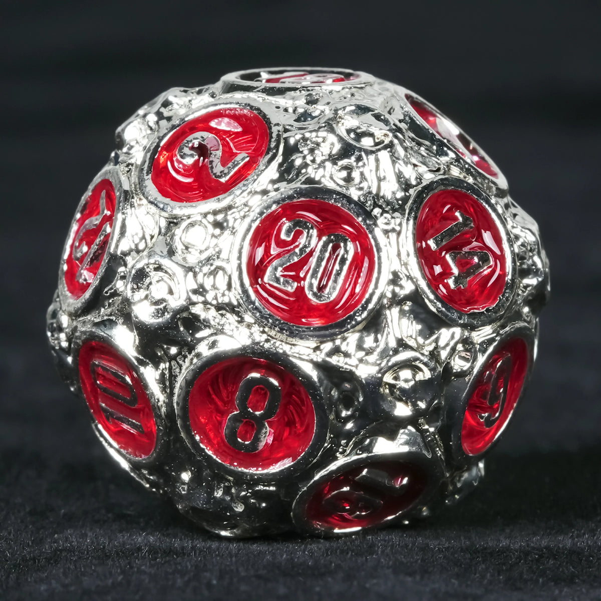 Spherical Planet Metal DND Dice Set – 7pc Ball – alternate product view