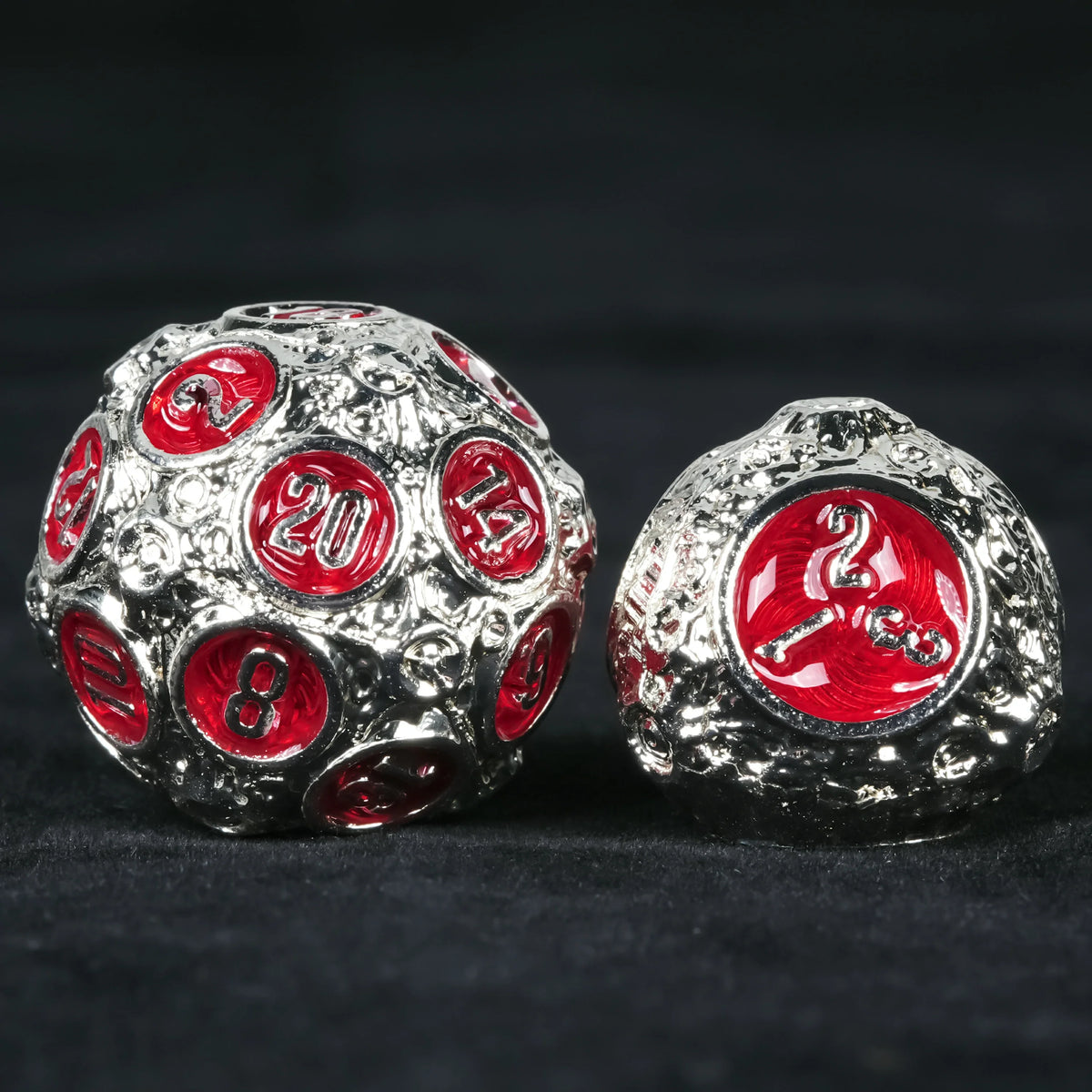 Spherical Planet Metal DND Dice Set – 7pc Ball – alternate product view